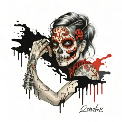 Zombie Girl Sugar Skull