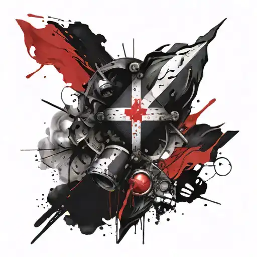 Dominican Flag Black And Red