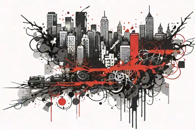 Forest And City Skyline