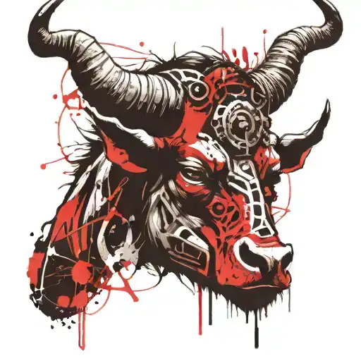 Minotaur Head With One Broken Horn