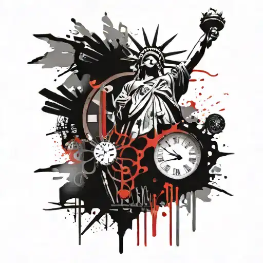 Statue Of Liberty Melting Clock