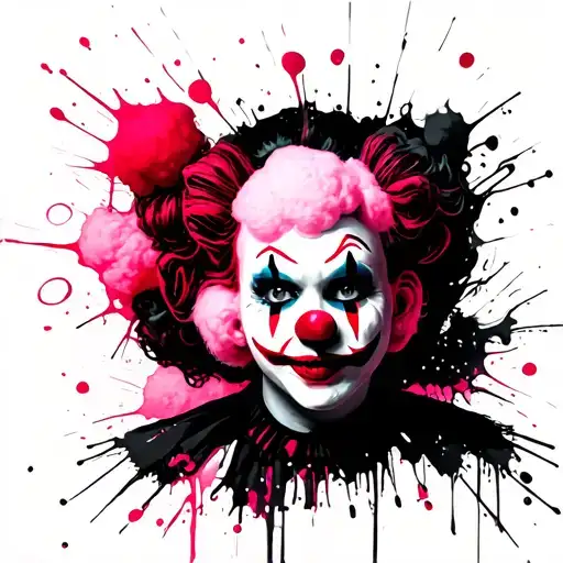 Cotton Candy Clown Cute Pink Girly Bubbly Horror Character Colorful Pink