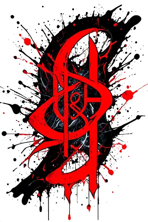 Scripted Cybersigil Incorporating Organic Only Black Thin Detailed Lines