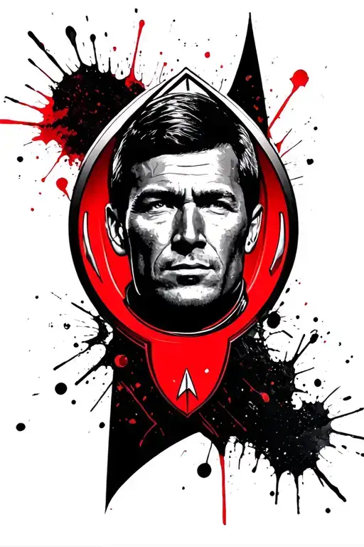 Star Trek Next Generation Communication Badge With Captain Picards Uniform Colors Inside The Badge