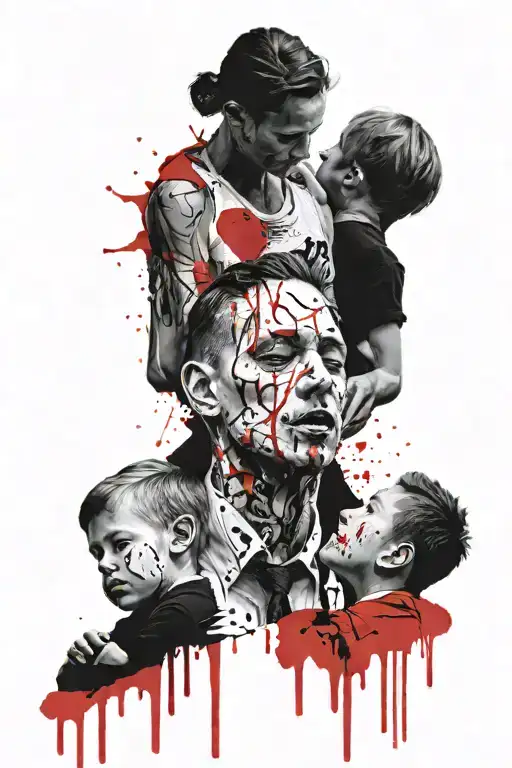 Father Made Out Of Wax Dripping Wax To Two Sons Passing Love And Knolage To Them