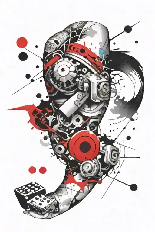 Sleeve With Gaming Symbols Red And Blue