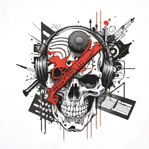 Skull And Music Notes