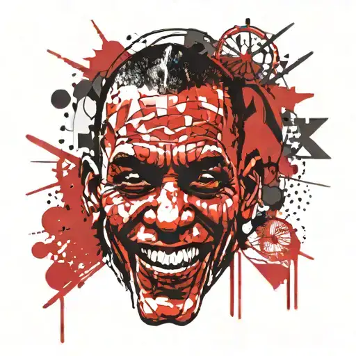 Frontal View Half Joker Half Obama