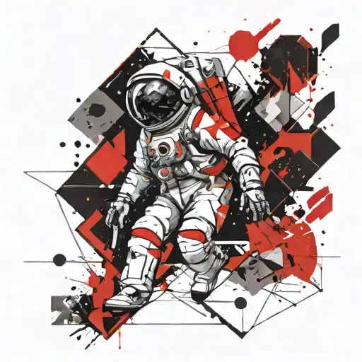 Geometric Astronaut Space Themed