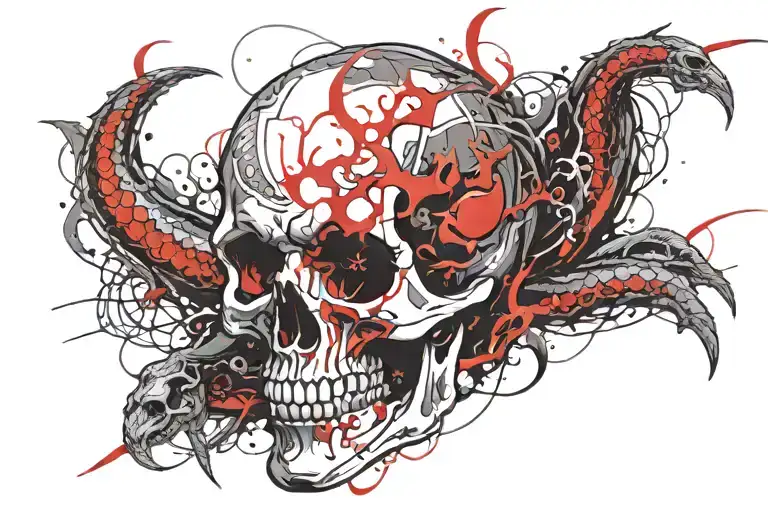 Self Destruction Snake Grimm Reaper Skull