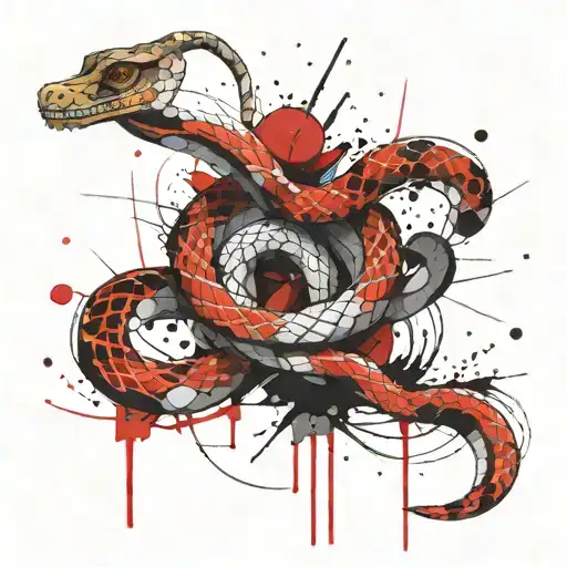 The Name Villanueva Desined As A Snake Wrapped