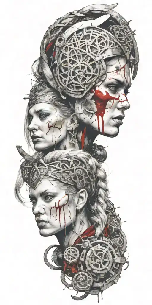 Multiple Viking Women Bloody