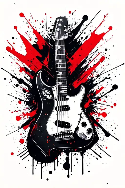 Gclef Microphone Guitar Lines And Minimalist Design