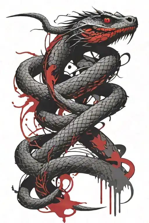 Rapier Sword And A Snake Slithering