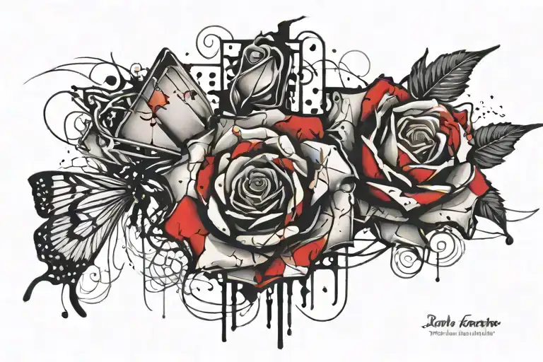 Rose And Butter Fly For Letters Cover