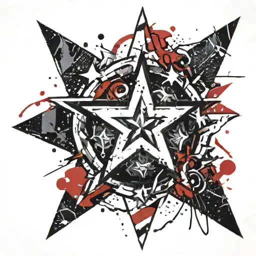 Army Star Symbol With Memorial Scroll