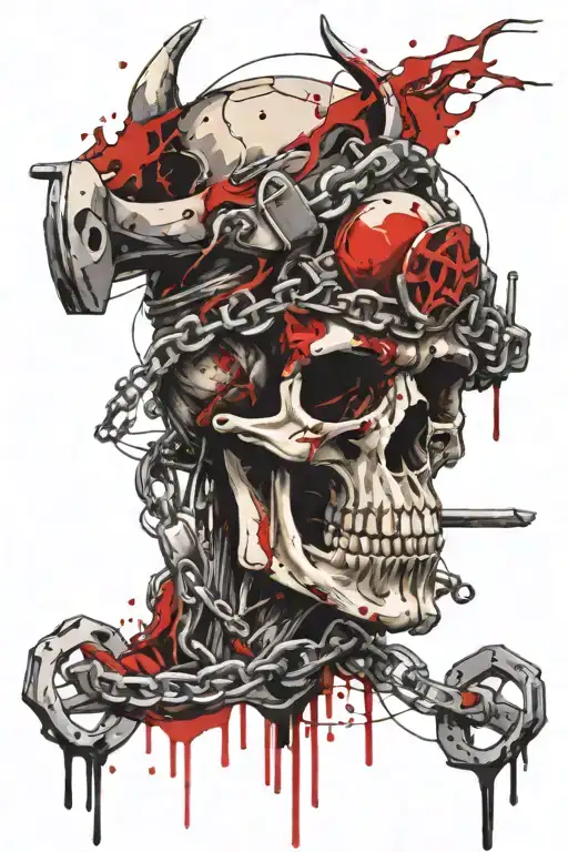 Skull Chains Wolf Vikings