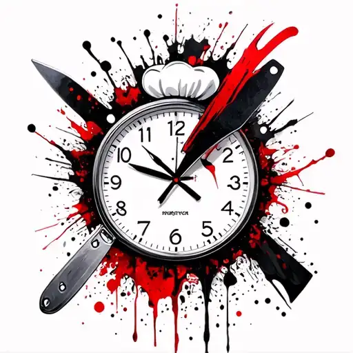 Chef Cook Clock Knife