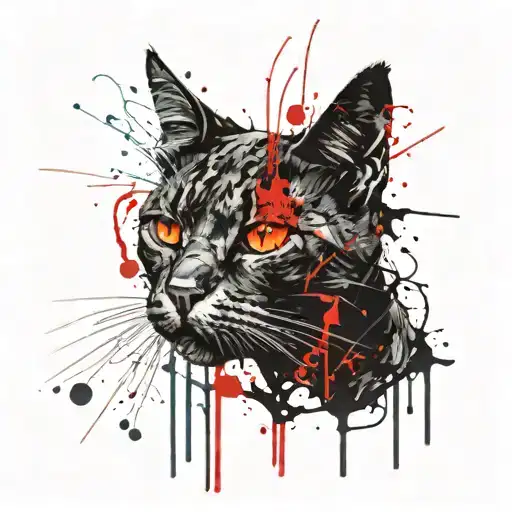 Zombie Cat With Brains Showing