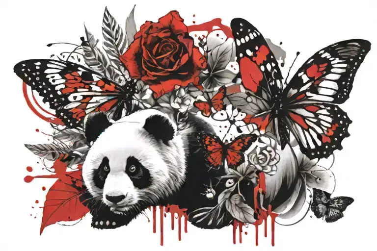 Panda Butterfly Red Cardinal Cala Lily