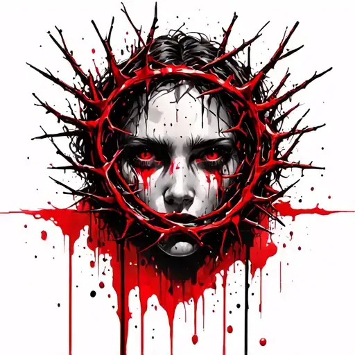 Crown Of Thorns In Blood With Soft Thorns