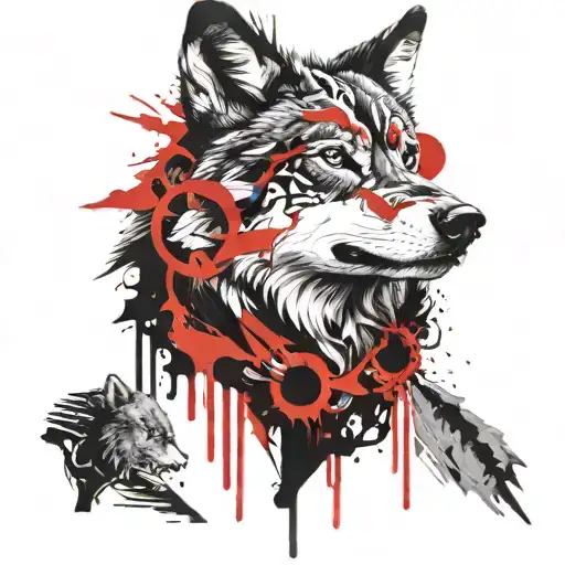 Throat Tattoo Wolf