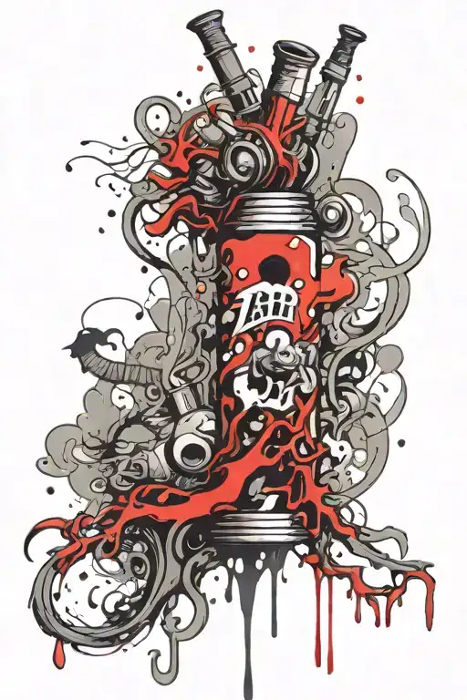 Creepy Tall Smoke Creature W Wiski Bottle Filled