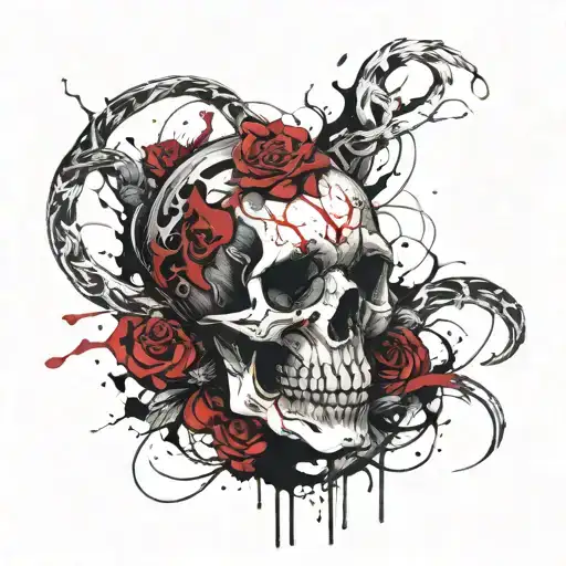 Skull Snake Rose