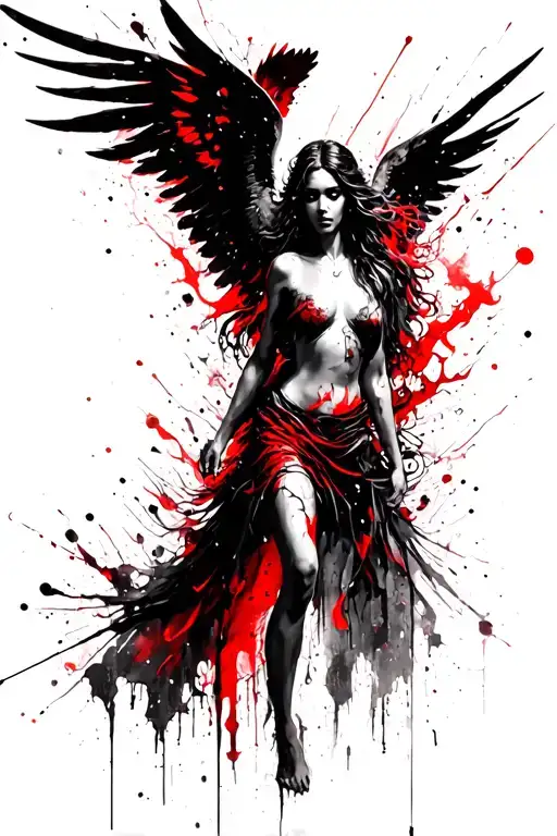 Biblical Seraphim Woman With Burned Off Wings
