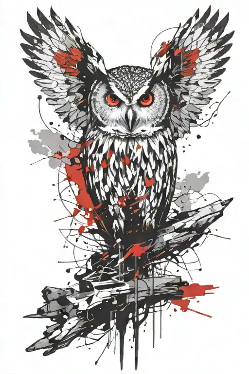 The Owl Flying And Forest Landscape