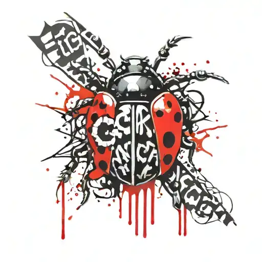 Fuck Cancer Lettering With A Ladybug Warrior