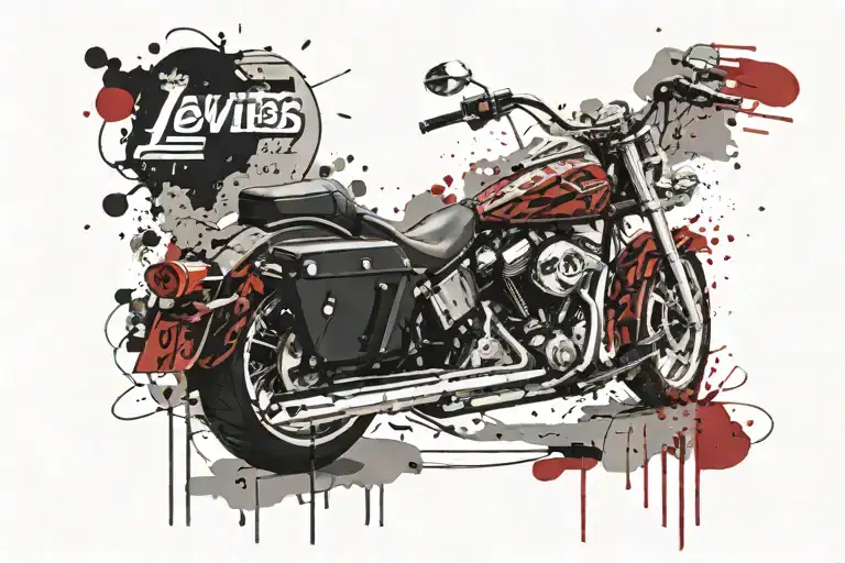 Harley Davidson Motorcycle Speeding With The Word Lewis