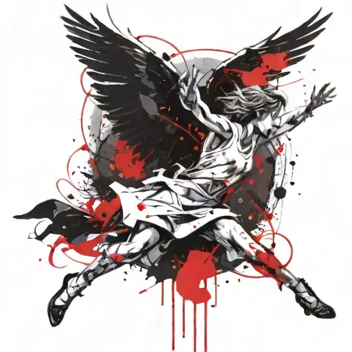 Black And White Angel Falling