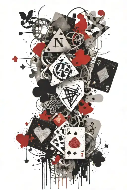 Dna Helix With 4 Card Suits Incorporated