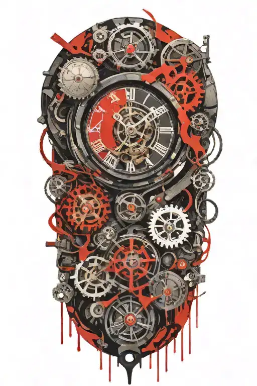 Creepy Clock Mechanism Intertwined