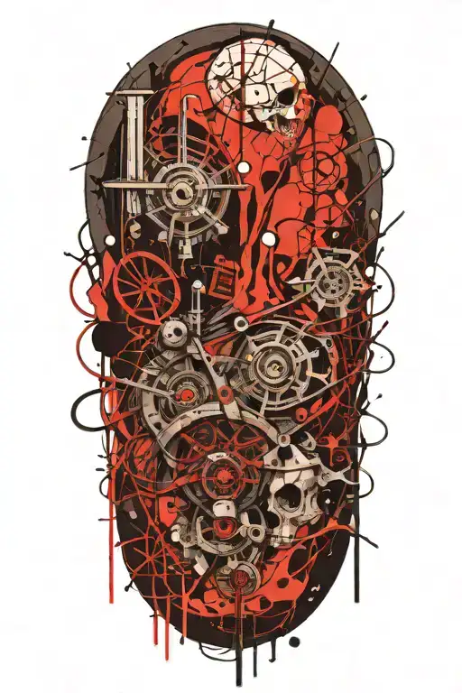 Creepy Wilderness Half Sleeve Tattoo Featuring Needles