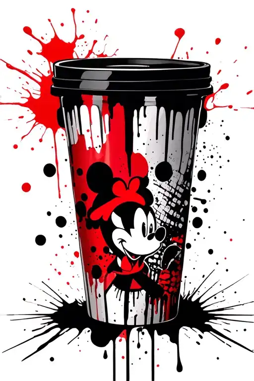 Disney Trash Polka Design With Black Paint Strip