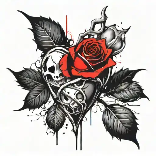 Heart Melting Into A Rose Intertwined