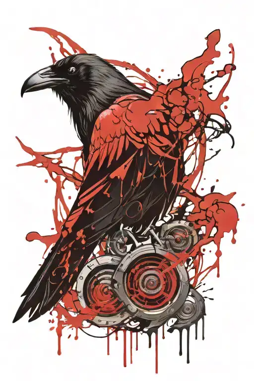 Raven With Mangekyo Sharingan Crying Blood