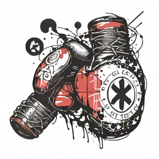 Boxing Glove With A Zodiac Killer Symbol Incorporated