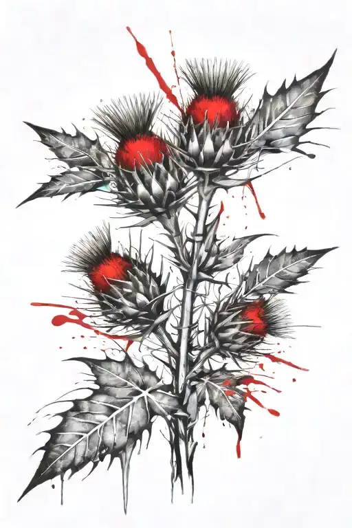 Scottish Thistle Tied Together