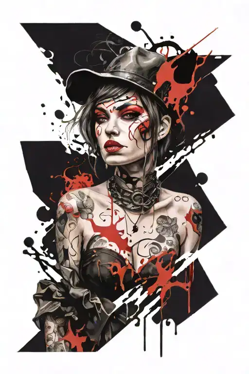 Young Woman Black Flame