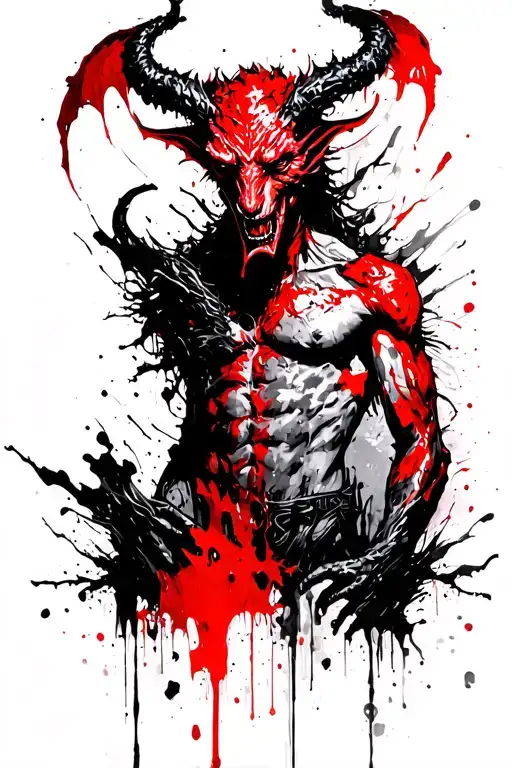 Painterly Depiction Of A Demon From Mythology