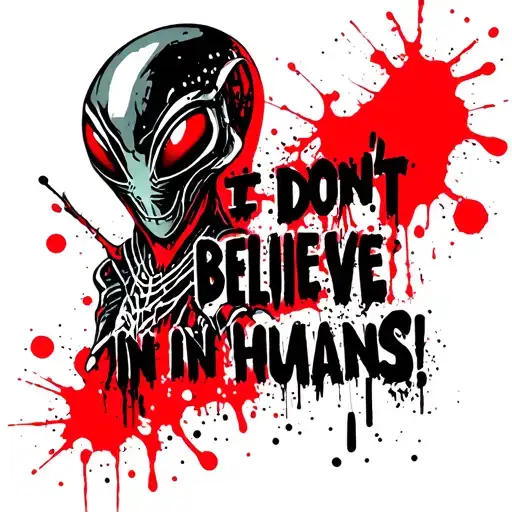 Alien Saying I Dont Believe In Humans