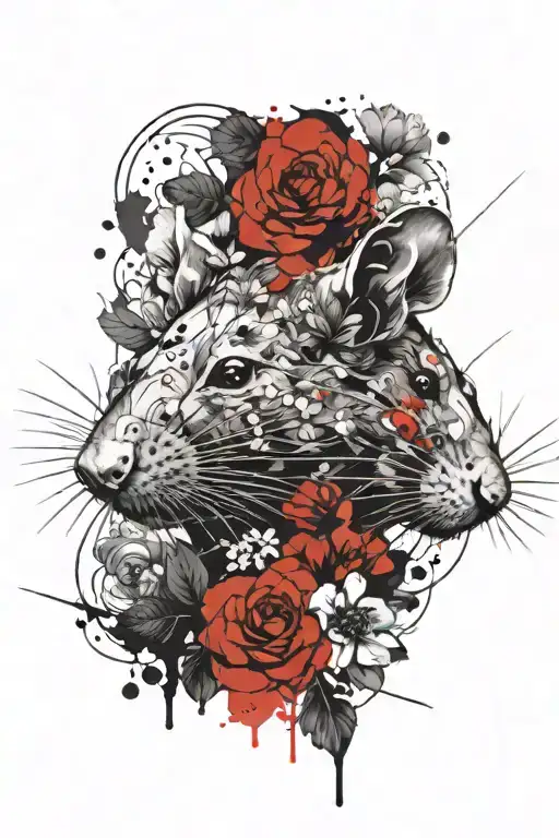Rat And Flowers