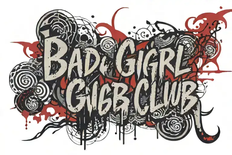 Bad Girl Club Inscription In Gothic Font