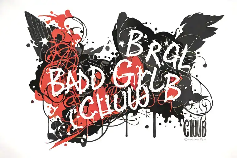 Bad Girl Club Inscription In Gothic Font