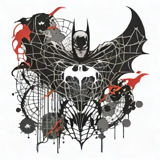 Batman Logo Wrapped In A Spider Web