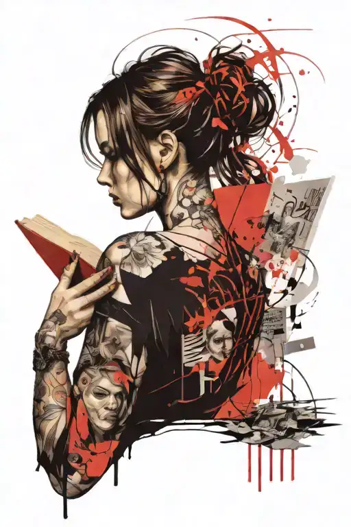 Beautiful Women Reading Book