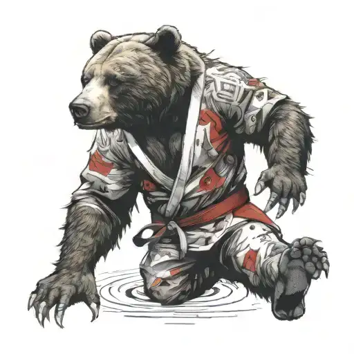 Bear Doing Jiu Jitsu In Gi